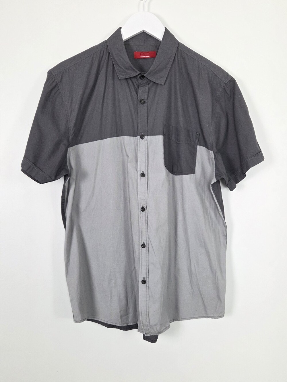 Saks Fifth Avenue Red Label Short Sleeve Button-Up Men's Shirt XL